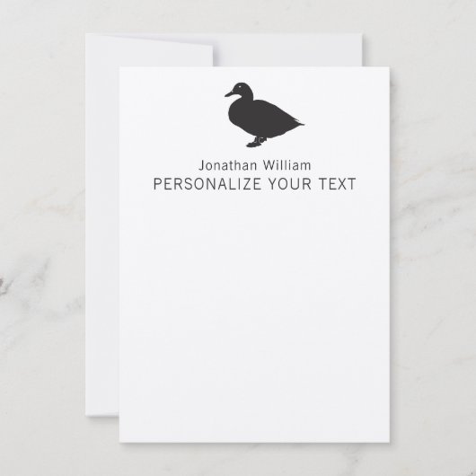 かわいいおもしろいアヒルエレガントレトロ個人文房具 ノートカード (正面)