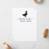 かわいいおもしろいアヒルオーガニックマーケットパーソナルステーショナリー ノートカード (正面/裏面インサイチュ)