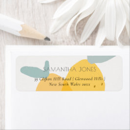 かわいいおもしろいイエローレモンフルーティシトラスブライトアドレス ラベル