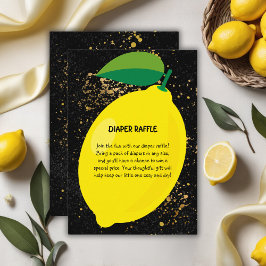 かわいいおもしろいイエローレモン金ゴールドグリッターベビーシャワー エンクロージャーカード