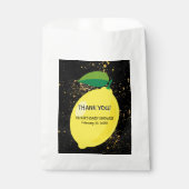 かわいいおもしろいイエローレモン金ゴールドグリッターベビーシャワー フェイバーバッグ (正面)