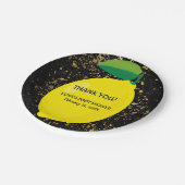 かわいいおもしろいイエローレモン金ゴールドグリッターベビーシャワー ペーパープレート (アングル)