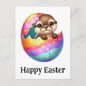 かわいいおもしろいイースターオッターベビー ポストカード (正面)