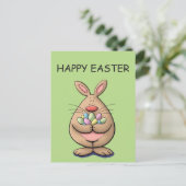 かわいいおもしろいイースターバニー卵漫画 シーズンポストカード (スタンド正面)