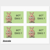 かわいいおもしろいイースターバニー卵漫画 長方形シール (シート)