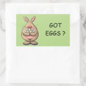 かわいいおもしろいイースターバニー卵漫画 長方形シール (バッグ)