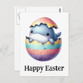かわいいおもしろいイースターベビークジラ ポストカード (正面/裏面)