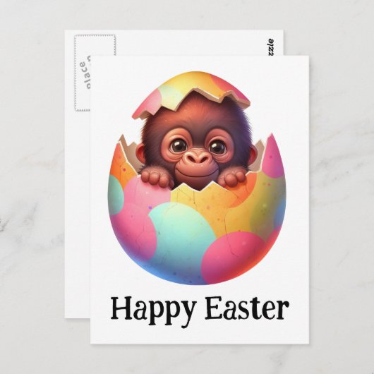 かわいいおもしろいイースターベビー霊長類 ポストカード (正面/裏面)