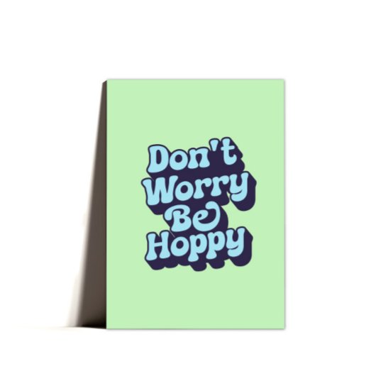 かわいいおもしろいイースターホッピーのバニー折り畳みカード シーズンカード