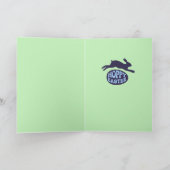 かわいいおもしろいイースターホッピーのバニー折り畳みカード シーズンカード (内部)