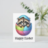 かわいいおもしろいイースターラクーン ポストカード (スタンド正面)