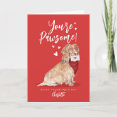 かわいいおもしろいウォーターカラーコッカースパニエル犬バレンティンデー シーズンカード (正面)