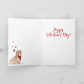 かわいいおもしろいウォーターカラーコッカースパニエル犬バレンティンデー シーズンカード (内部)