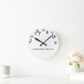 かわいいおもしろいウオッチタイムフライ ラウンド壁時計 (ホーム)