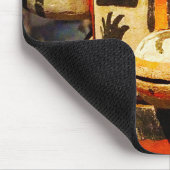 かわいいおもしろいウッドカチーナ顔フォトアドベンチャー待ち マウスパッド (コーナー)