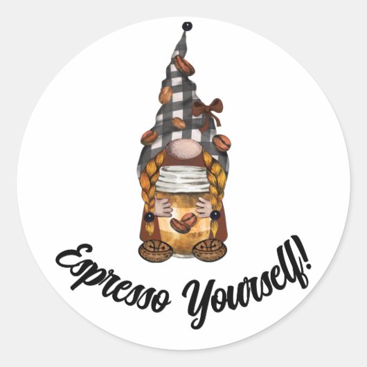 かわいいおもしろいエクスプレッソコーヒーシール ラウンドシール (正面)