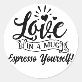 かわいいおもしろいエクスプレッソコーヒーシール ラウンドシール