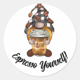 かわいいおもしろいエクスプレッソコーヒーシール ラウンドシール