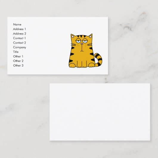 かわいいおもしろいオレンジ色の猫の子ども 名刺 (正面/裏面)