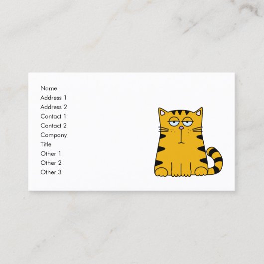かわいいおもしろいオレンジ色の猫の子ども 名刺 (正面)