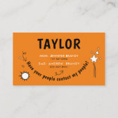 かわいいおもしろいオレンジ遊び日ママ友達の呼び出し 名刺 (裏面)