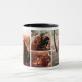 かわいいおもしろいオンラインデートすることカップル4フォトコラージュ マグカップ (中央)