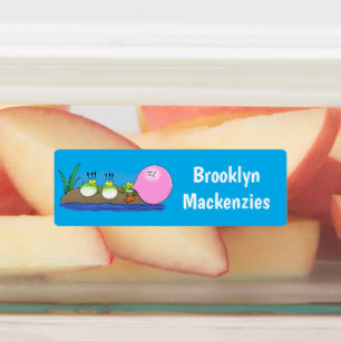 かわいいおもしろいカエルのバブルガムパーソナライズされた漫画 ラベル