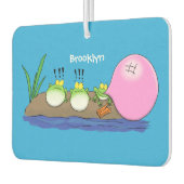 かわいいおもしろいカエルのバブルガム漫画イラストレーション カーエアーフレッシュナー (左)