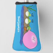 かわいいおもしろいカエルのバブルガム漫画イラストレーション ゴルフヘッドカバー (回転90)