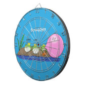 かわいいおもしろいカエルのバブルガム漫画イラストレーション ダーツボード (正面右)