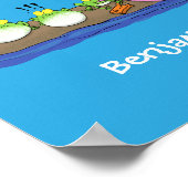 かわいいおもしろいカエルのバブルガム漫画イラストレーション ポスター (角)