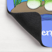 かわいいおもしろいカエルのバブルガム漫画イラストレーション マウスパッド (コーナー)