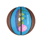 かわいいおもしろいカエルのバブルガム漫画イラストレーション ミニバスケットボール (縦)