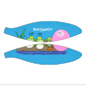 かわいいおもしろいカエルのバブルガム漫画イラストレーション ミニバスケットボール (パネル)