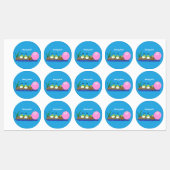 かわいいおもしろいカエルのバブルガム漫画イラストレーション ラベル (シート)