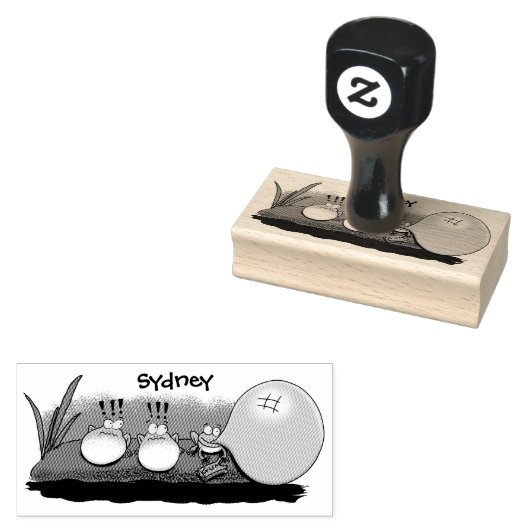 かわいいおもしろいカエルのバブルガム漫画イラストレーションru ラバースタンプ (押印)