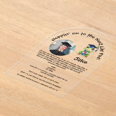 かわいいおもしろいカエル卒業アクリル招待状 アクリル招待状 (レイダウン)