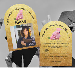 かわいいおもしろいカタツムリ写真卒業パーティー 招待状