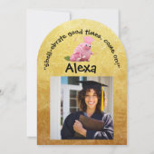 かわいいおもしろいカタツムリ写真卒業パーティー 招待状 (裏面)