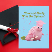 かわいいおもしろいカタツムリ卒業式グリーティングカード シーズンカード