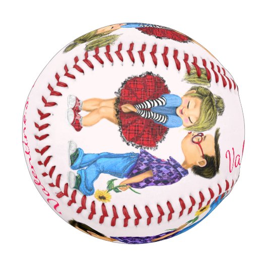 かわいいおもしろいカップルのバレンタインデーのギフト野球 野球ボール (正面左)