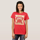 かわいいおもしろいカニこんにちは夏 Tシャツ (正面フル)