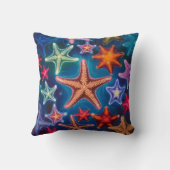 かわいいおもしろいカラフルの小さなヒトデ クッション (裏面)