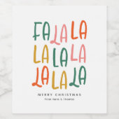 かわいいおもしろいカラフルパーソナライズされたクリスマスホリデー ワインラベル (シングルラベル)