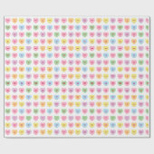 かわいいおもしろいカラフル会話ハートパターン ラッピングペーパー (フラット)