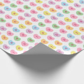 かわいいおもしろいカラフル会話ハートパターン ラッピングペーパー (角)