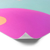 かわいいおもしろいカラフル漫画フクロウAIアート ポスター (角)