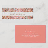 かわいいおもしろいカラフル紙吹雪ストライプ 名刺 (正面/裏面)