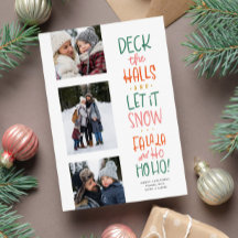 かわいいおもしろいカラフル3枚の写真クリスマス