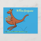 かわいいおもしろいカンガルーとコアラ漫画カード ポストカード (正面)